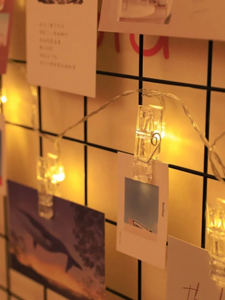 ไฟ LED ภาพคลิปสตริง แกลลอรี่ภาพ ไฟตกแต่งผนังภาพ ห้องข้อเสนองานรื่นเริงตกแต่งด้วยแสงสีขนาดเล็ก