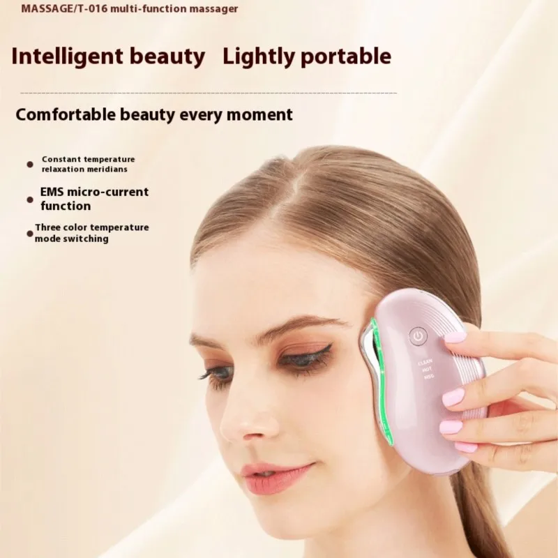 New arrival facial massager facial massager EMS beauty instrument facial heating massager scraping instrument