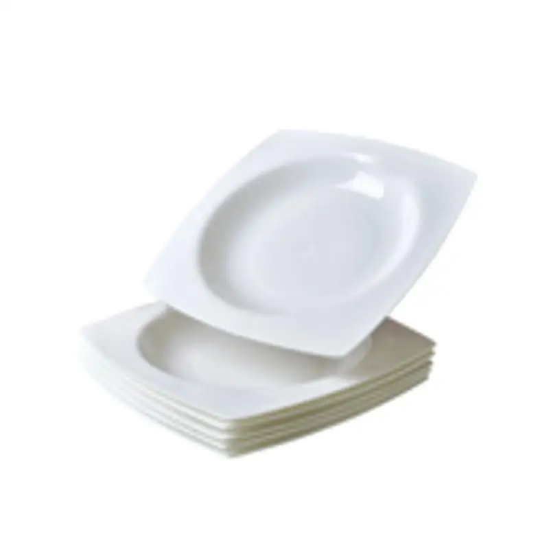 

Элегантный набор квадратных тарелок для салата на 6 человек, белая керамическая посуда, безопасная в микроволновой печи для дома или ресторана, столовой