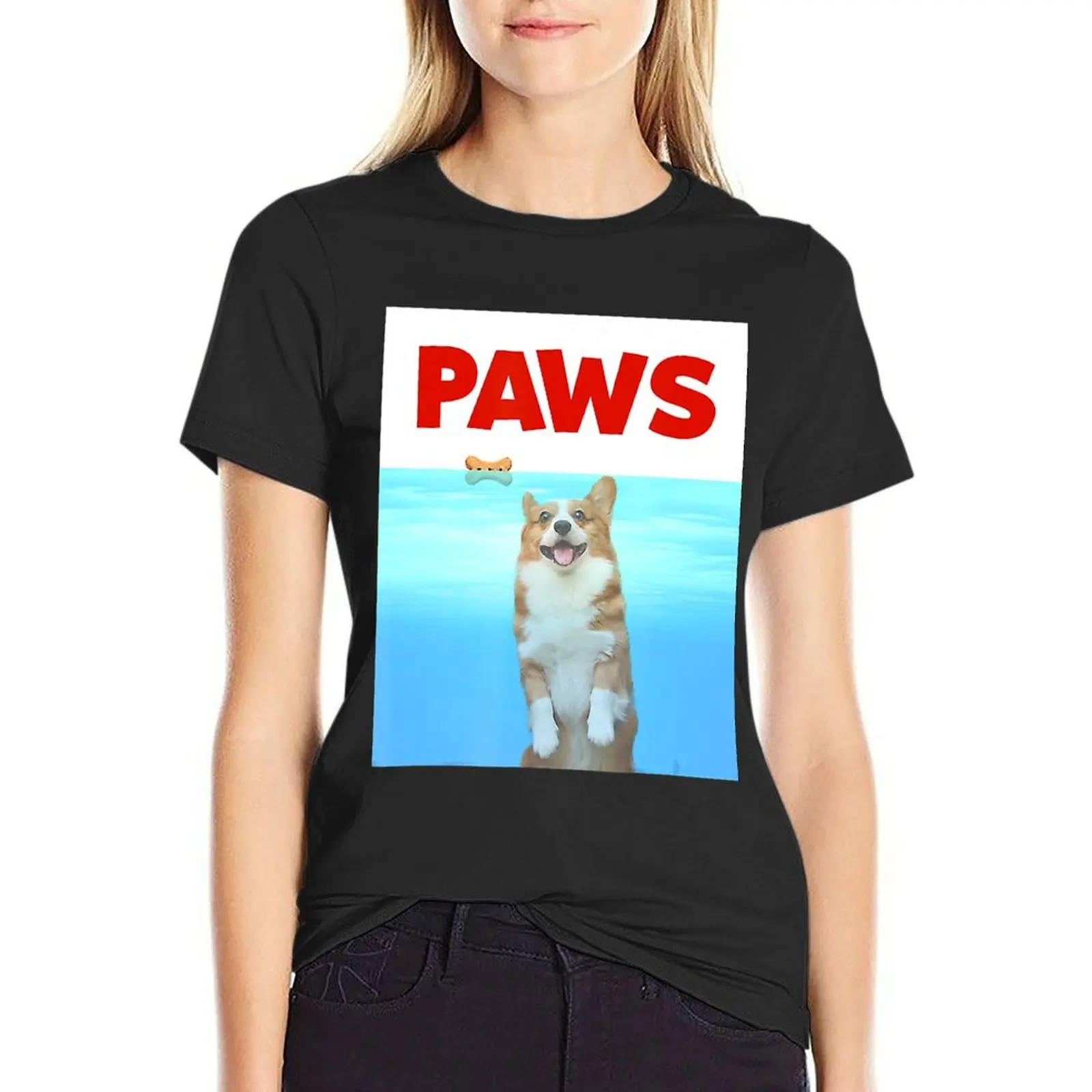 Pawws-女性用の特大Tシャツ,80年代の衣類,綿のブラウス