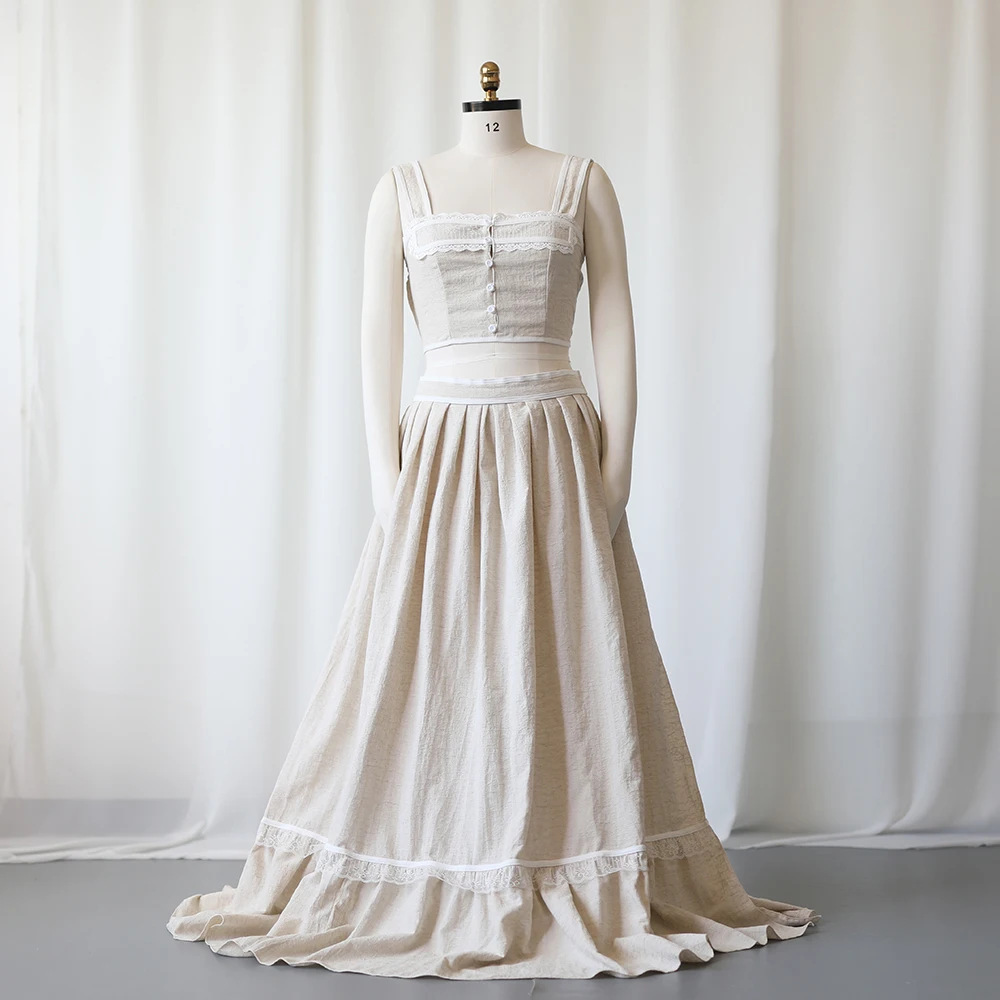 Original Maternity Dress For Baby Shower Photo Shoot Washed Cotton Linen Fabric Pregnant Photo Rehearsal Dresses Women's Clothes