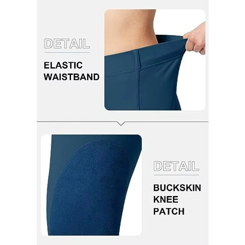Women's Active Schooling Equestrian Tights Ventilated Knee Breeches Riding Pants Knee Patch Horse Riding Wear Spandex/Nylon