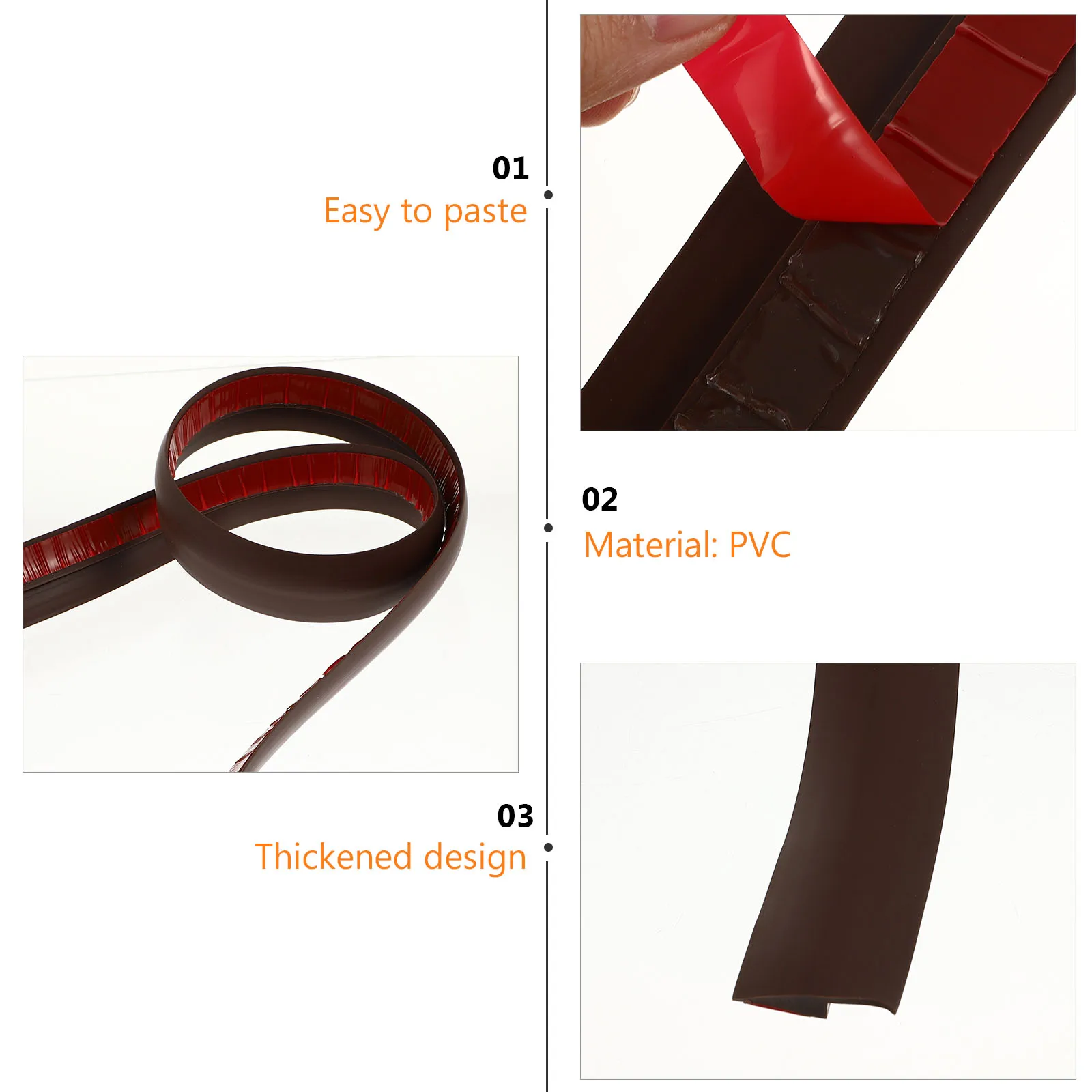 

PVC Self Adhesive Floor Transition Strip 2M Threshold Edge Guard for Tiles Carpets Home Hotel Restaurant Use