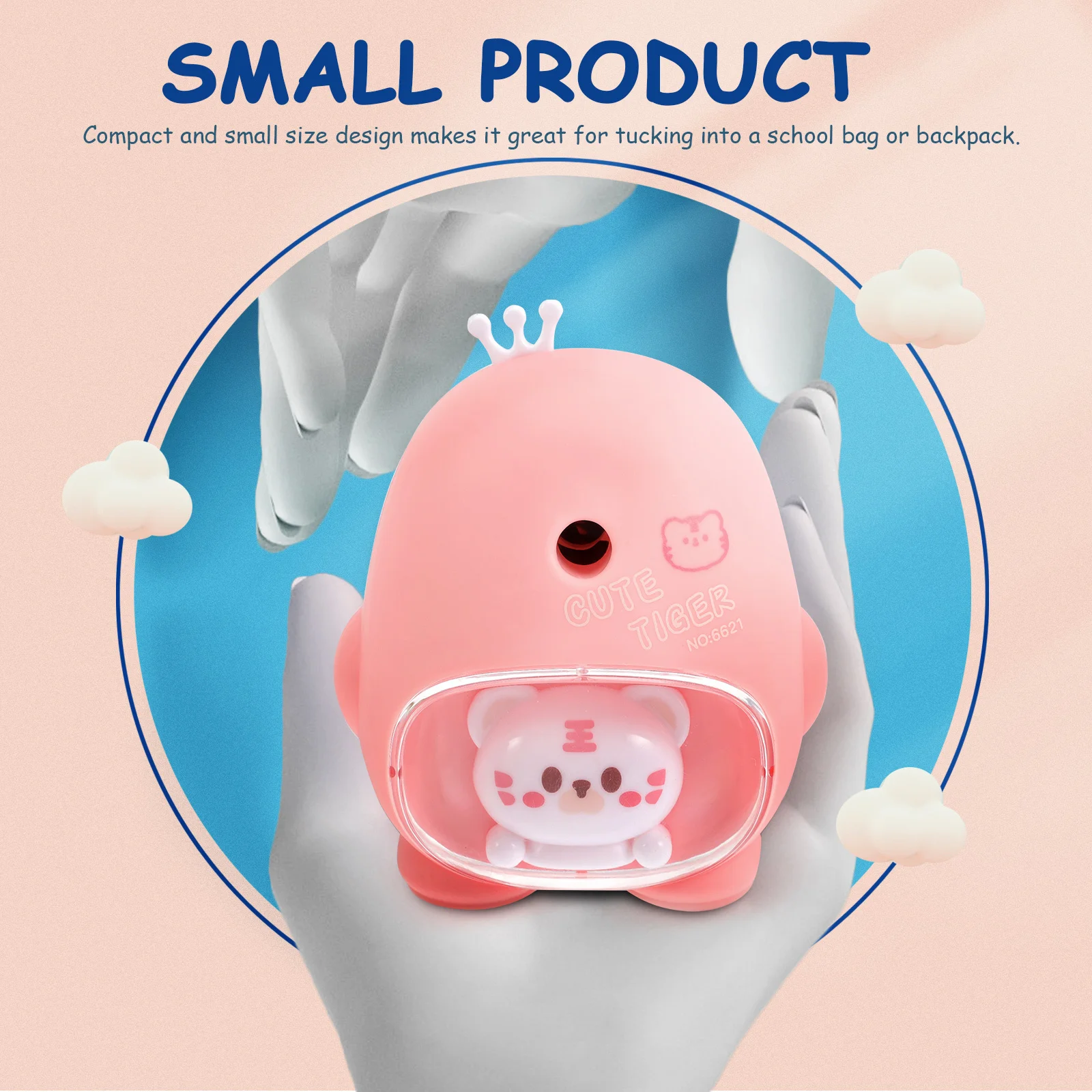 Cartoon Pencil Sharpener Manual Small Size Lightweight Large Chip Box Lovely Design Students Kids School Supplies