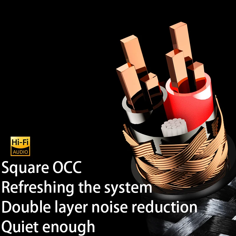 HiFi RCA to 2RCA Audio Cable for Subwoofer Amplifier Multimedia Square OCC Splitter Y RCA to Dual RCA Interconnect Cable