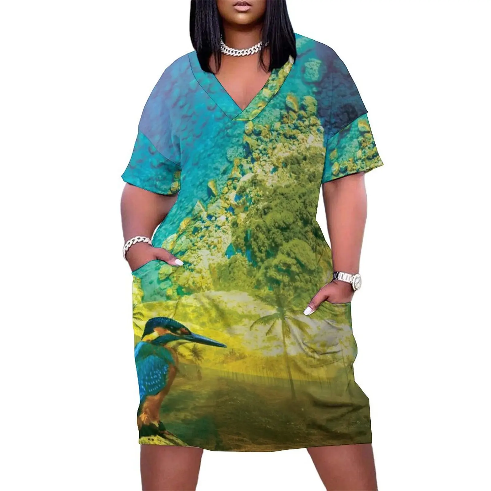 

Caribbean Loose Pocket Dress Bridesmaid dress woman Evening dresses women dresses evening dresses women