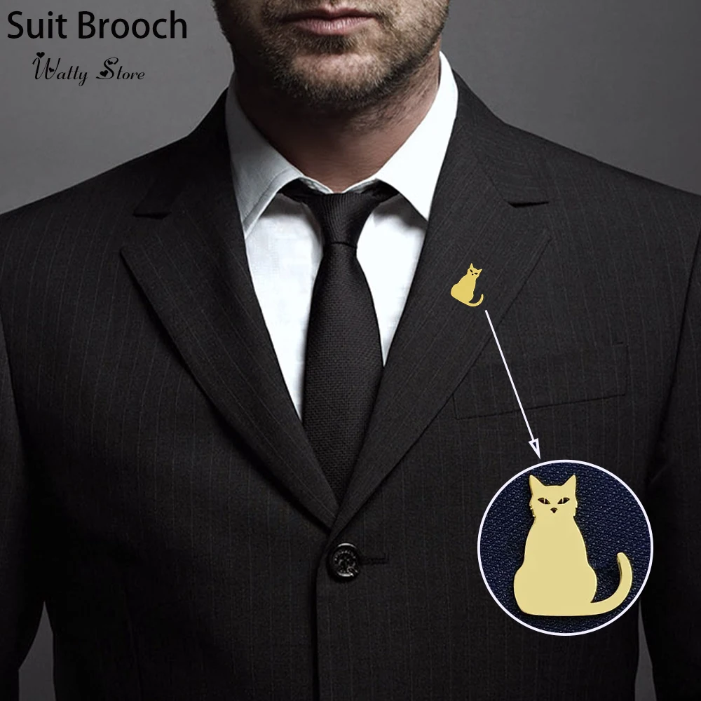 

Watty creative cute cat stainless steel brooch, fashionable backpack pendant, suit lapel pin, badge gift for friends.
