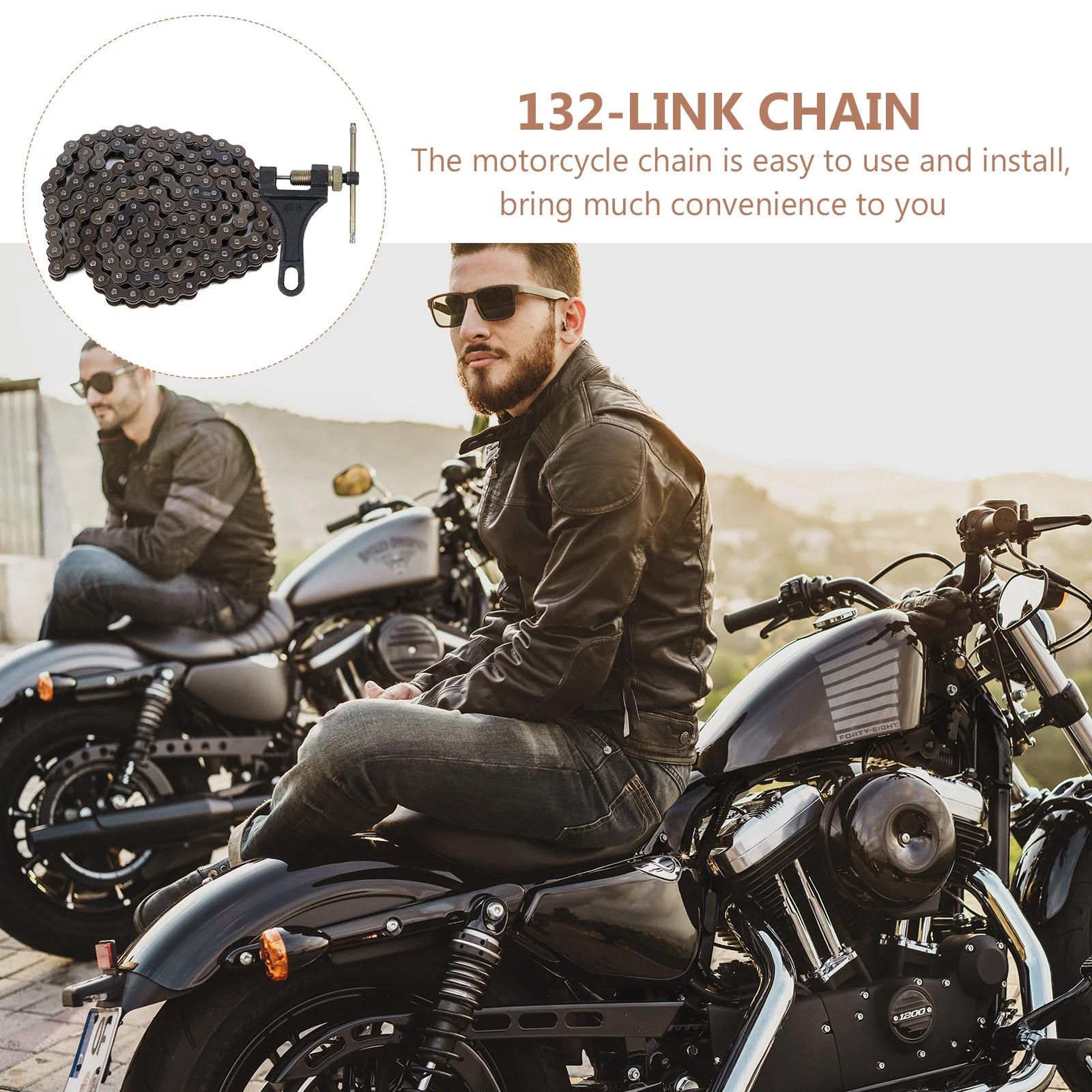 

1Set 132-Link Motorcycle Chain Off-Road Durable Metal Chain Breaker Motorbike Replacement Parts Motorcycle Parts