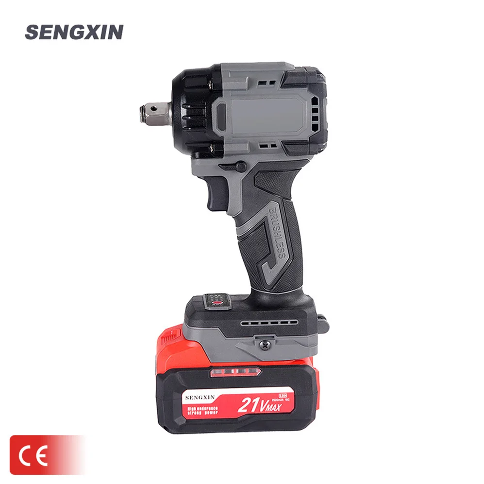 

SENGXIN 600NM 1/2 Аккумуляторный бесщеточный ударный пистолет Аккумуляторный ударный гайковерт Электрические силовые ключи