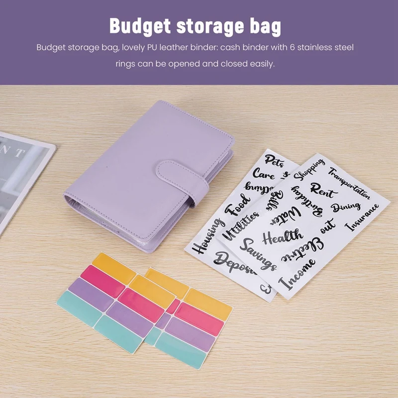 مجلد ميزانية TTKK A6 الساخن مع مظاريف بسحاب، منظم توفير المال لكتاب مخطط الميزانية، مظاريف نقدية لوضع الميزانية