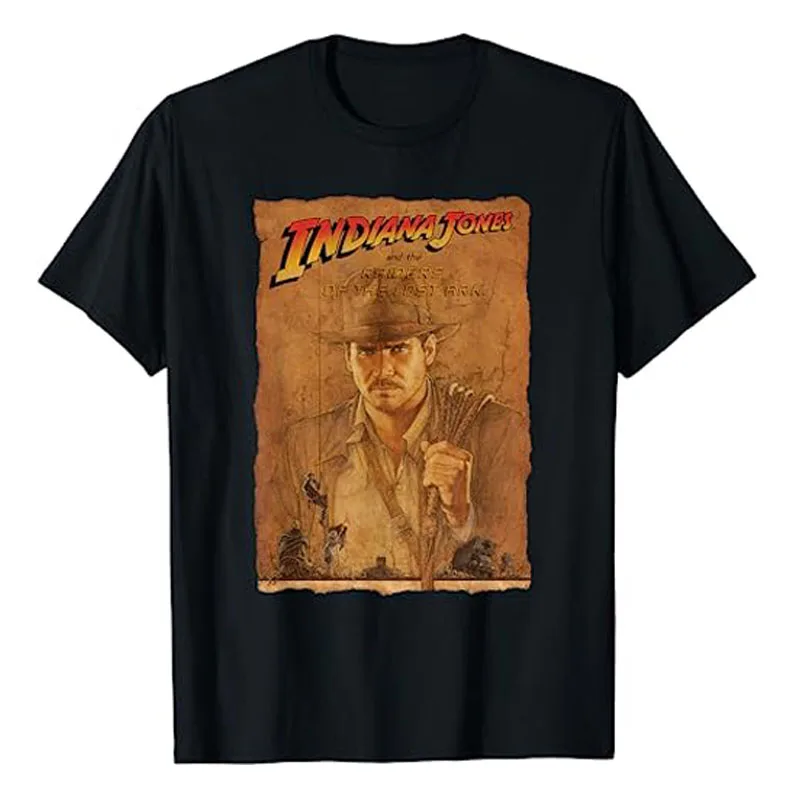 Indiana Jones Raiders of The Lost Ark Poster Art T-Shirt Humor Funny Country Music Graphic Tee Top Short Sleeve Cowboy Outfits