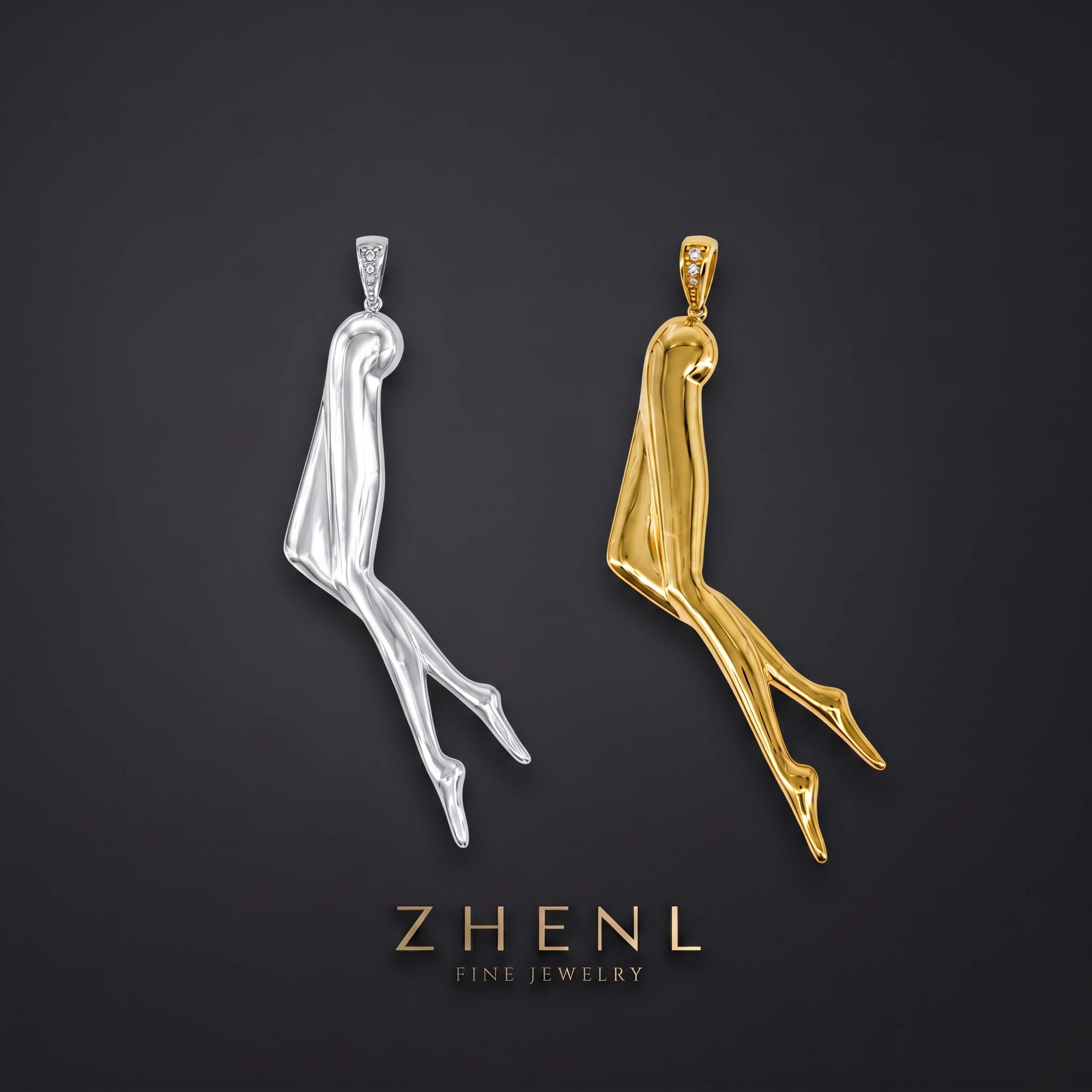 ZHENL 18K Gold Plated Abstract Lady Body Pendant Sexy Female Figure Charm Necklace For Women Minimalist Aesthetic Jewelry Gift