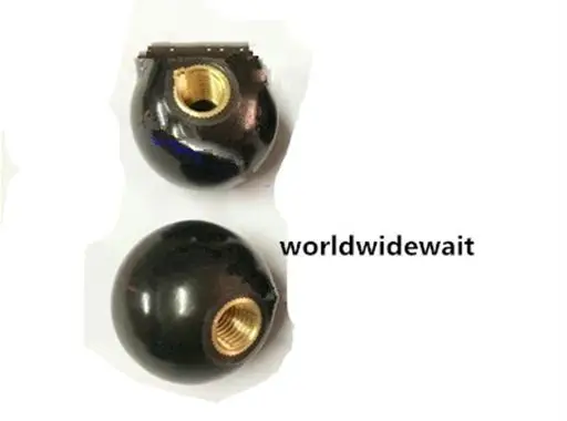 2pcs M10 M12 M14 M16 Black Copper Core Round Ball Bakelite Lever Knob Screw On Type Industrial Machine Tool Replacement