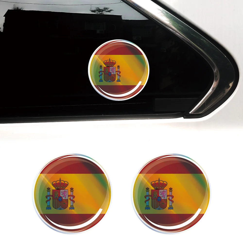 

Spain Flag Greece New Zealand Laser 3D Car Stickers Epoxy Resin Badges Laser Decals Motorcycle Modification Decorative Accessory