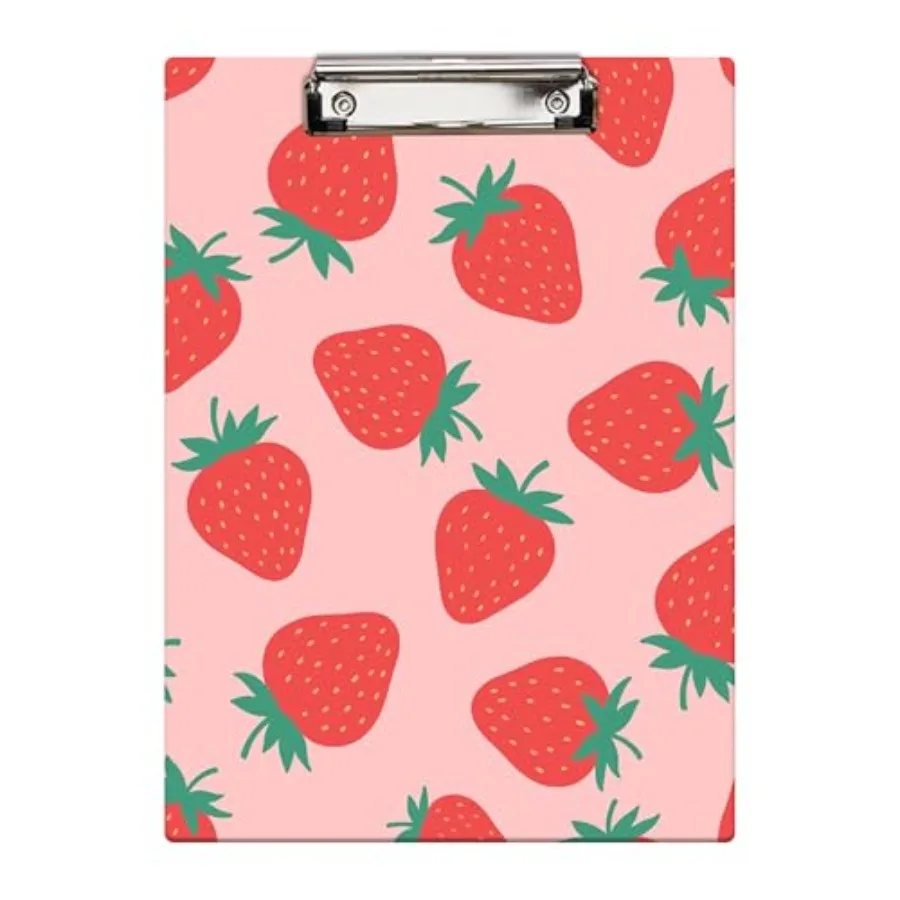 

Clipboard Decorative Office School Hardboard Wood Nursing Clip Board and Pad for Standard A4 Letter Size Cute Red Fruit 12.6" X