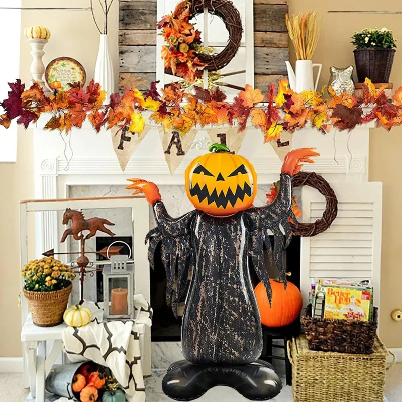 Jumbo Scary Pumpkin Ghost Folienballons Halloween Gruselige Kürbismannballons für Halloween-Party-Dekorationen