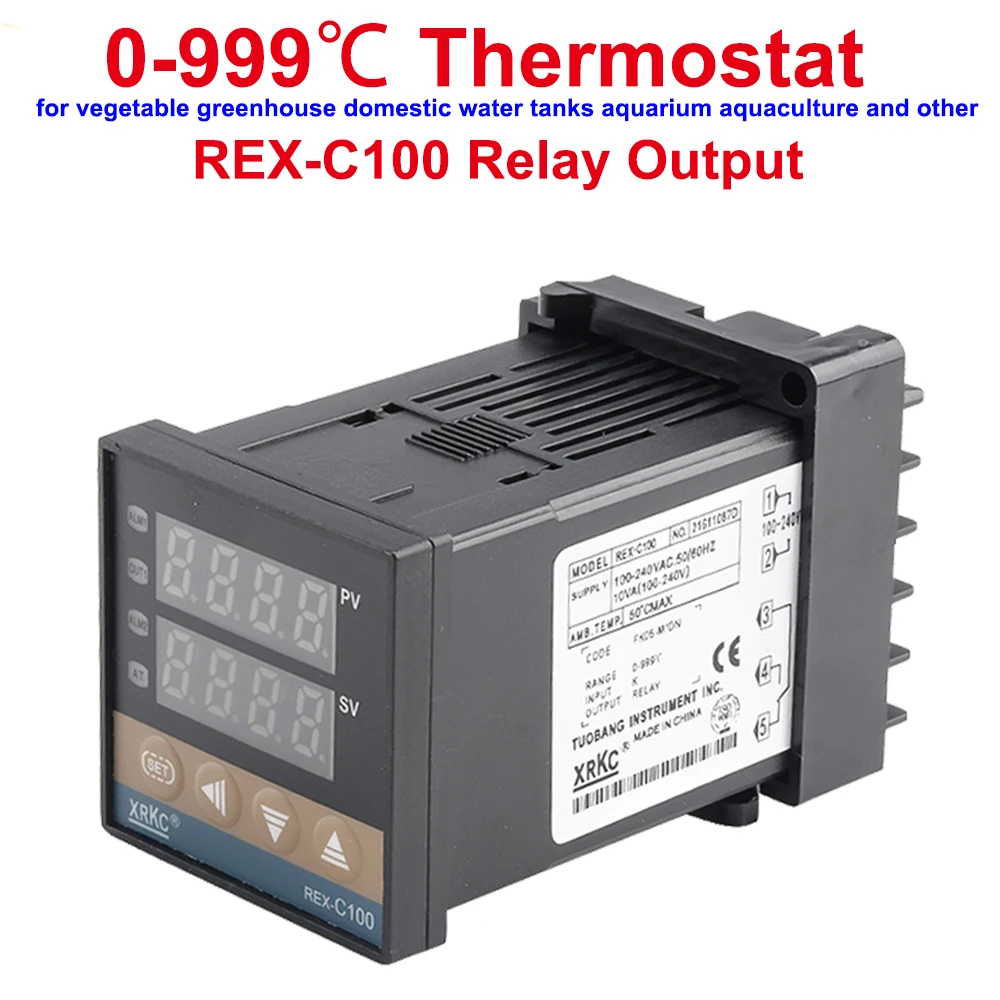 REX-C100 Digital PID Temperature Controller Thermostat High Quality 100-240 V Relay Output Temperature Controller Regulator