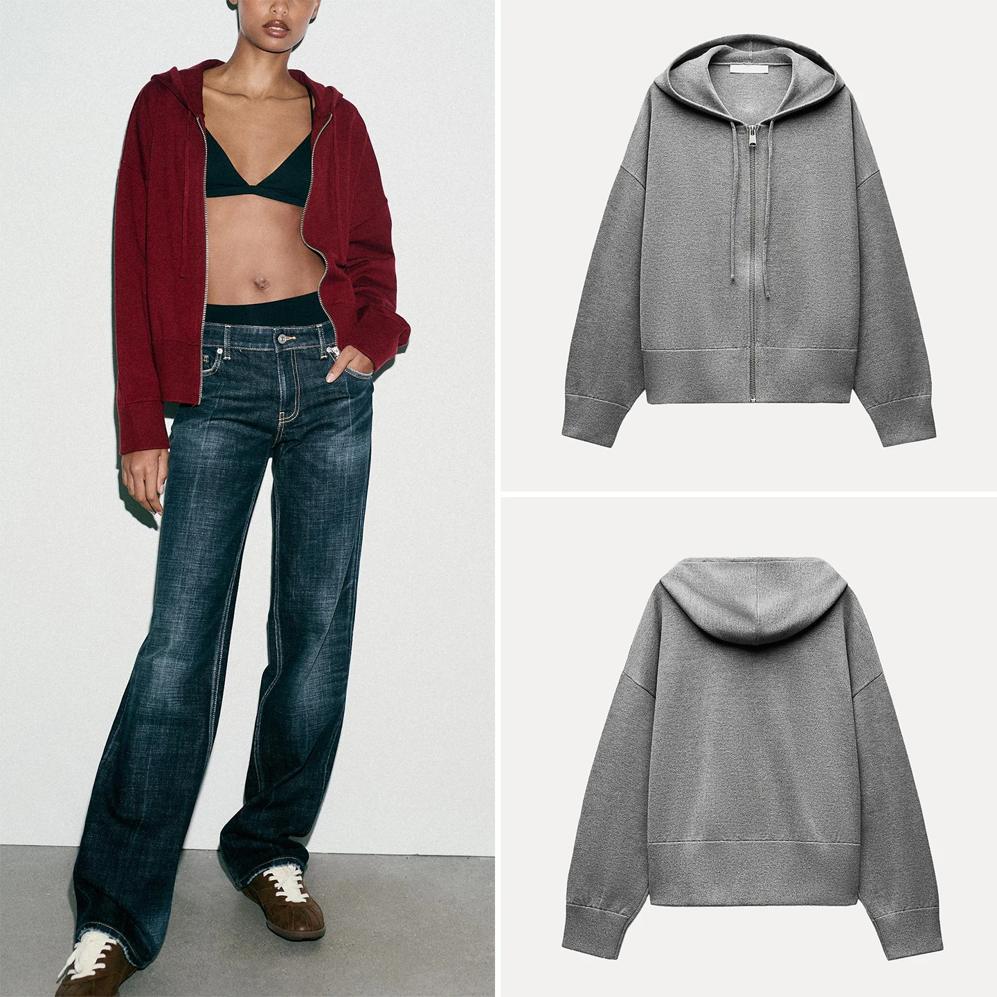 

Z Женский модный вязаный удобный свитшот Long Sve, универсальный простой дизайн, осень 202, свободный крой, цвет