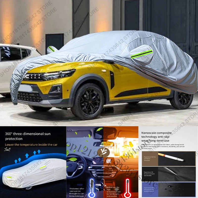 Full Car Cover Compatible with Dacia Sandero (2021-2025) All-Weather Sun Rain UV Dust Proof Rain Outdoor Indoor Protect
