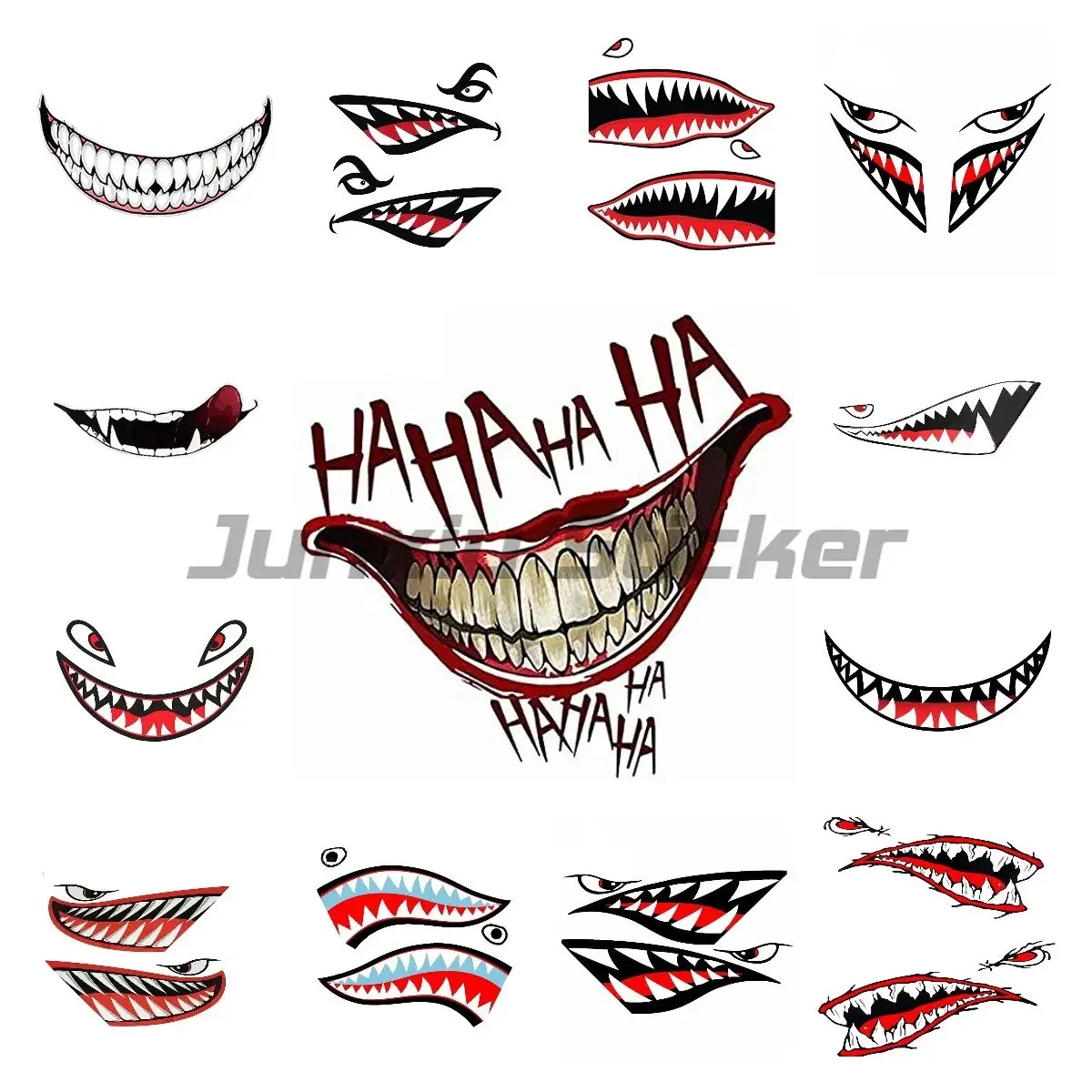 

Waterproof Kayak Sticker Diy Shark Teeth Mouth Stickers Boat Car Truck Accessories Cars Side Truck Window Vinyl Stickers