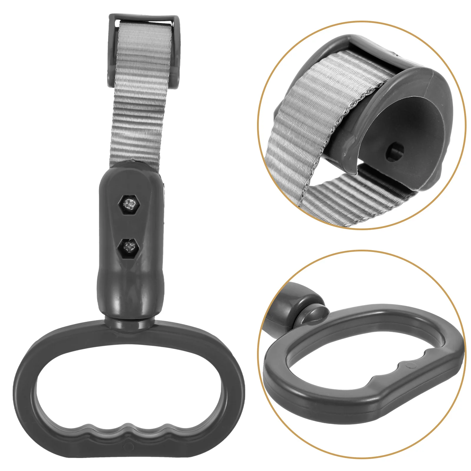 

BusHandRings GreyNylon Handles NonSlip Durable PassengerSafety EfficientBoarding BusHandleRing SubwayHandles