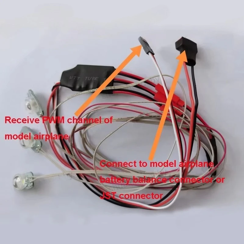 RC Aircraft Super Bright 5W Burst Flashing Light Navigation LED Lamps 2S 3S 4S 6S Controller Parts for Fixed Wing Airplane Model
