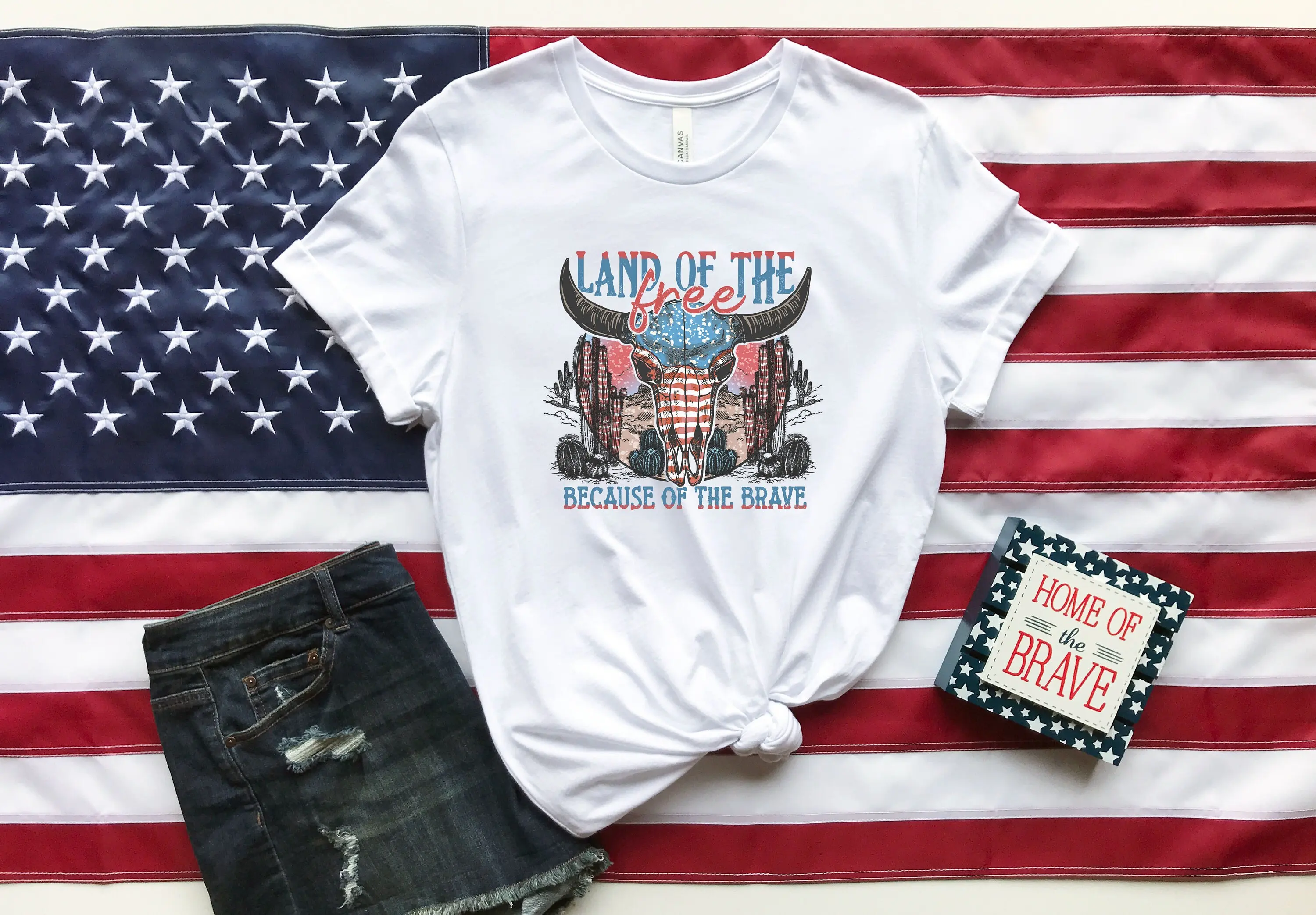 Land Of The Free Because Brave Shırt Fourth July 4Th T Shirt Independence Day Womens Memorial Retro America