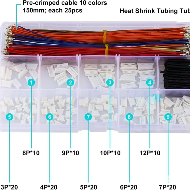 SH1.0MM Connector Socket Kit Box34567891012PPin Outer Rubber Housing Cable Crimping Female Terminal Wire