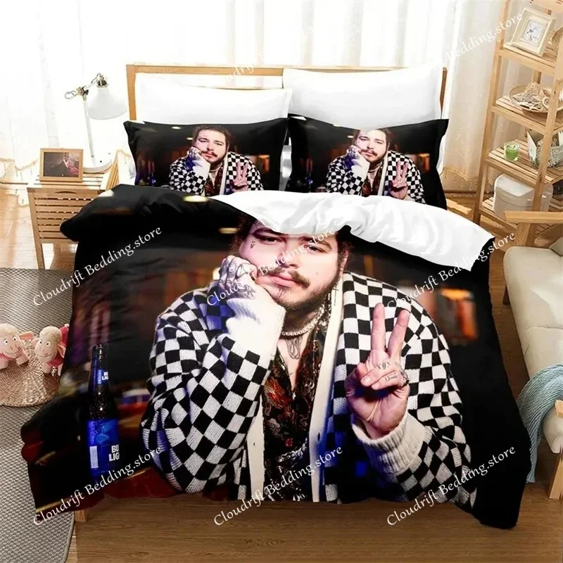 Bedding Decor New 3D Print Post M-Malone All Season Duvet Cover Bedding Comforter sets Soft Quilt Cover and Pillowcases Single_D