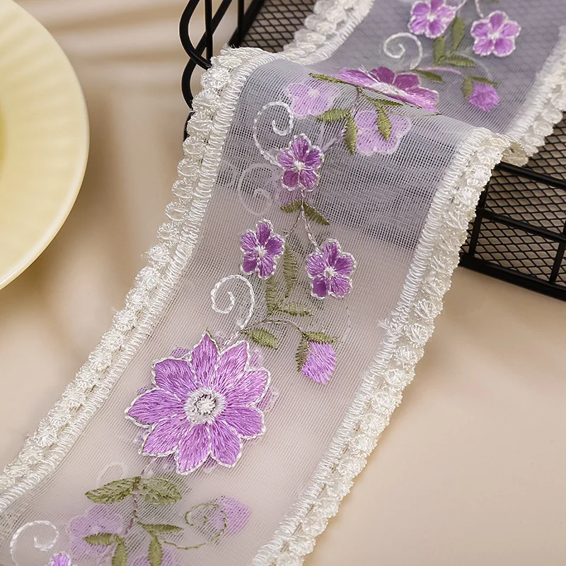 

30Yds/lot Embroidery Lace Mesh Milk Silk Embroidery Bowtie Clothing Wedding Dress Home Textile Accessories Lace Ribbon