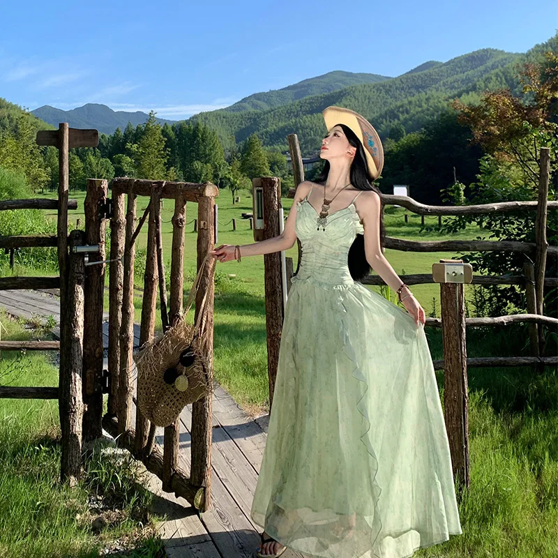 Beach Vaion Estampado floral Fuera de hombros Maxi Dr Falda gored ultra hada para mujer n Sle Svel V-Ne A-Li...