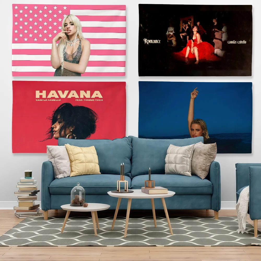 Singer C-Camila C-Cabello Flag Tapestry Outdoor Party Bedroom Living Room Dormitory Decorative Themed Wall Hanging Banner Gift