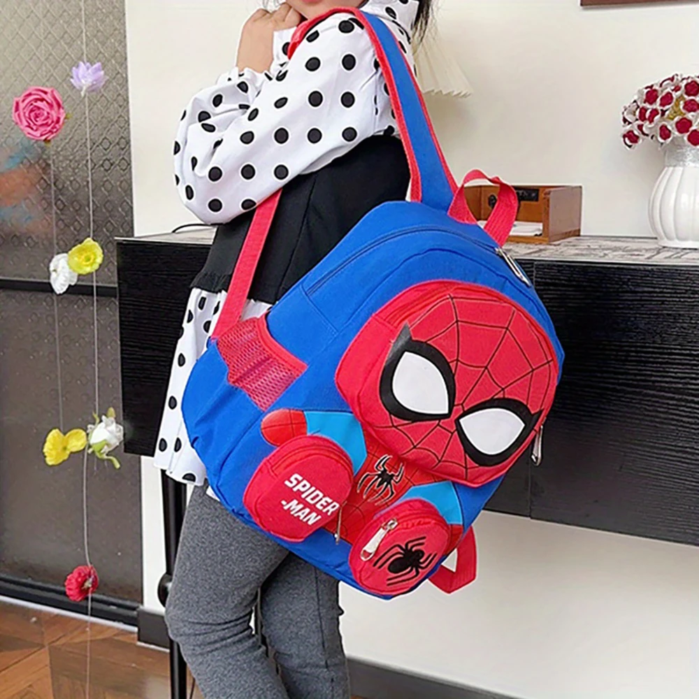 

1pc Spider-Man Pattern Backpack, Kawaii Stylish School Bag,Boy Colorblock Rucksack, for school， kindergarten