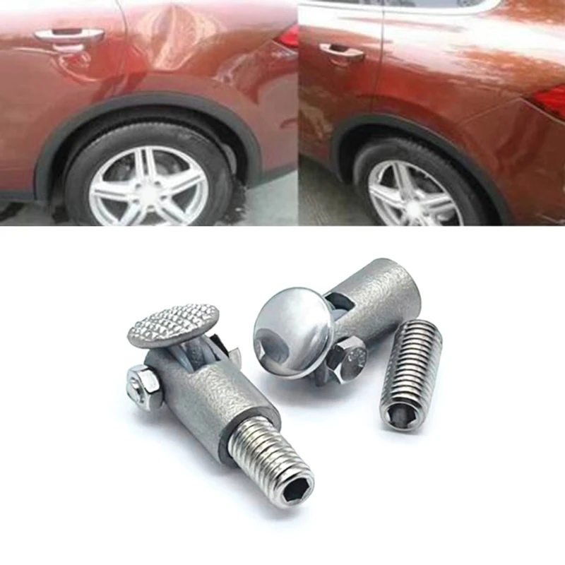 1 Pair Automotive Dent Repairing Tool Universal Head Car Dent Repair Pad Iron Steerable Changeover Head Sliding Rod Plug