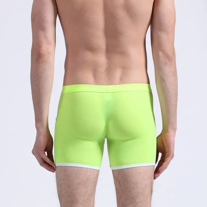 Ice Silk Pocket Men U Pouch Briefs Boxer Shorts Underwear Sexy Boxershorts Bulge Breathable Panties Erotic Lingerie Underpants