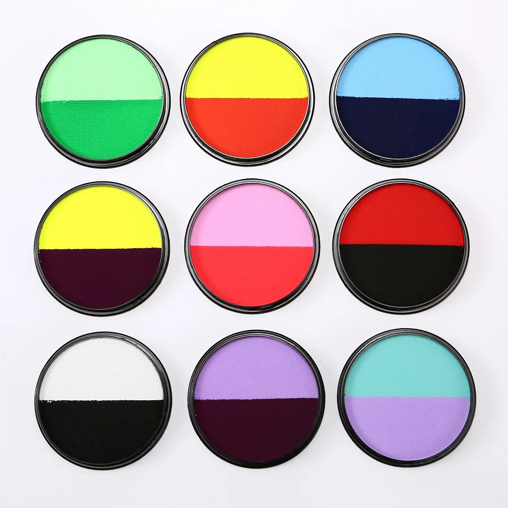 Dual‑Color Water Based Face Body Paint Palette,SkinSafe Makeup Paint For Halloween Cosplay Stage Body Art Face Body Paint Makeup