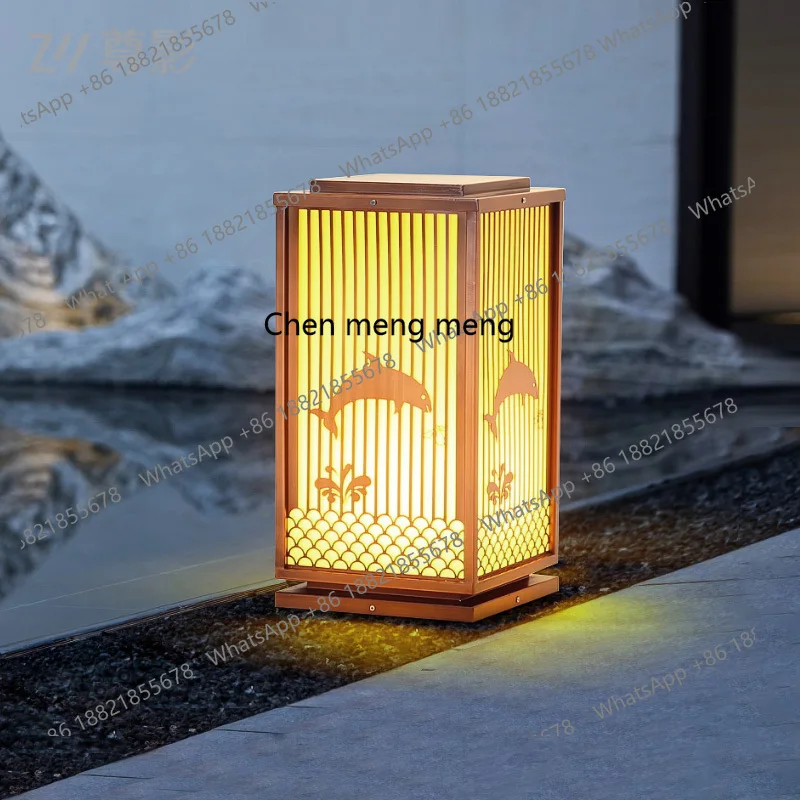 Stainless steel brushed antique solar lawn stigma lamp courtyard garden villa outdoor landscape lamp
