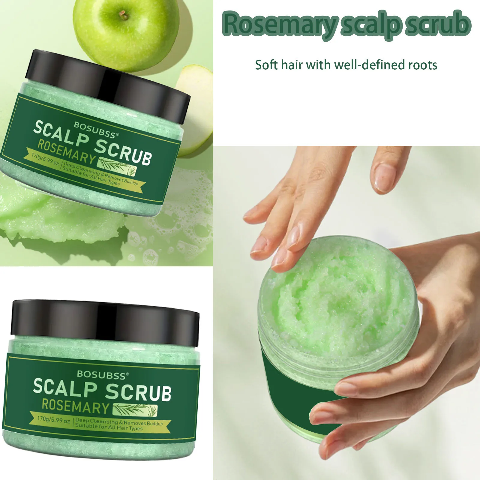 Rosemary Scalp Scrub Soothing Scalp Scrub Moisturizing and Cooling Hair Gentle Cleansing