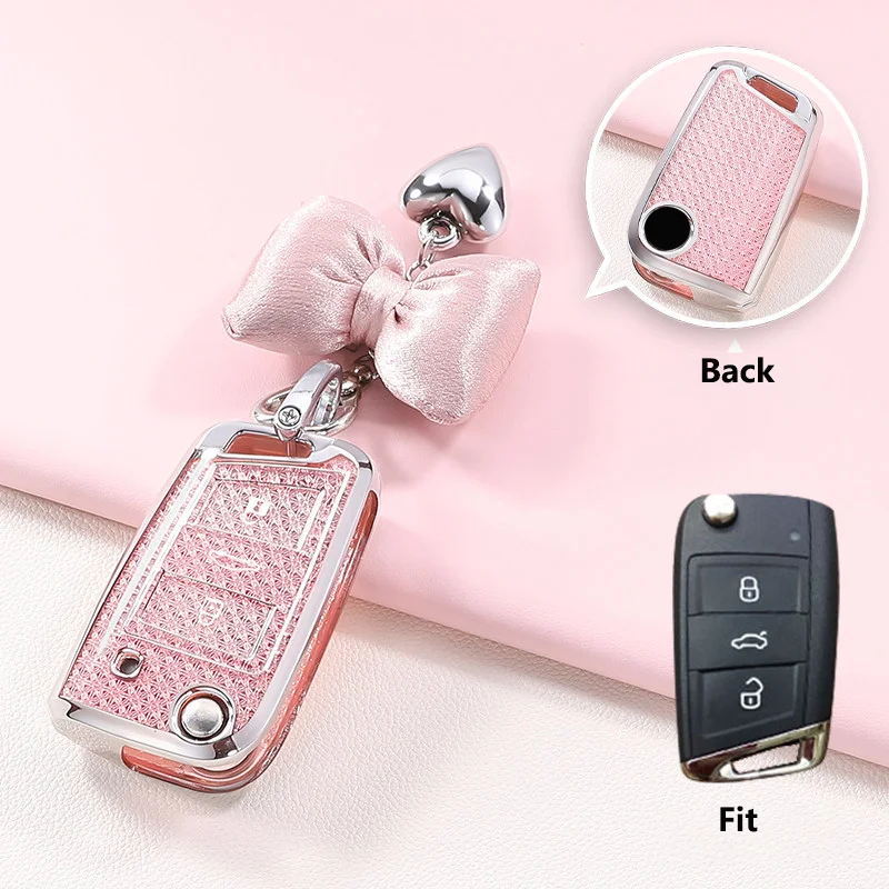 Crystal TPU Key Case for VW for GOLF 7 MK7 SKODA SEAT 2014 2015 2016 FOB HULL OCTAVIA COMBI LEON IBIZA CUPTRA Flip Key Cover Fob