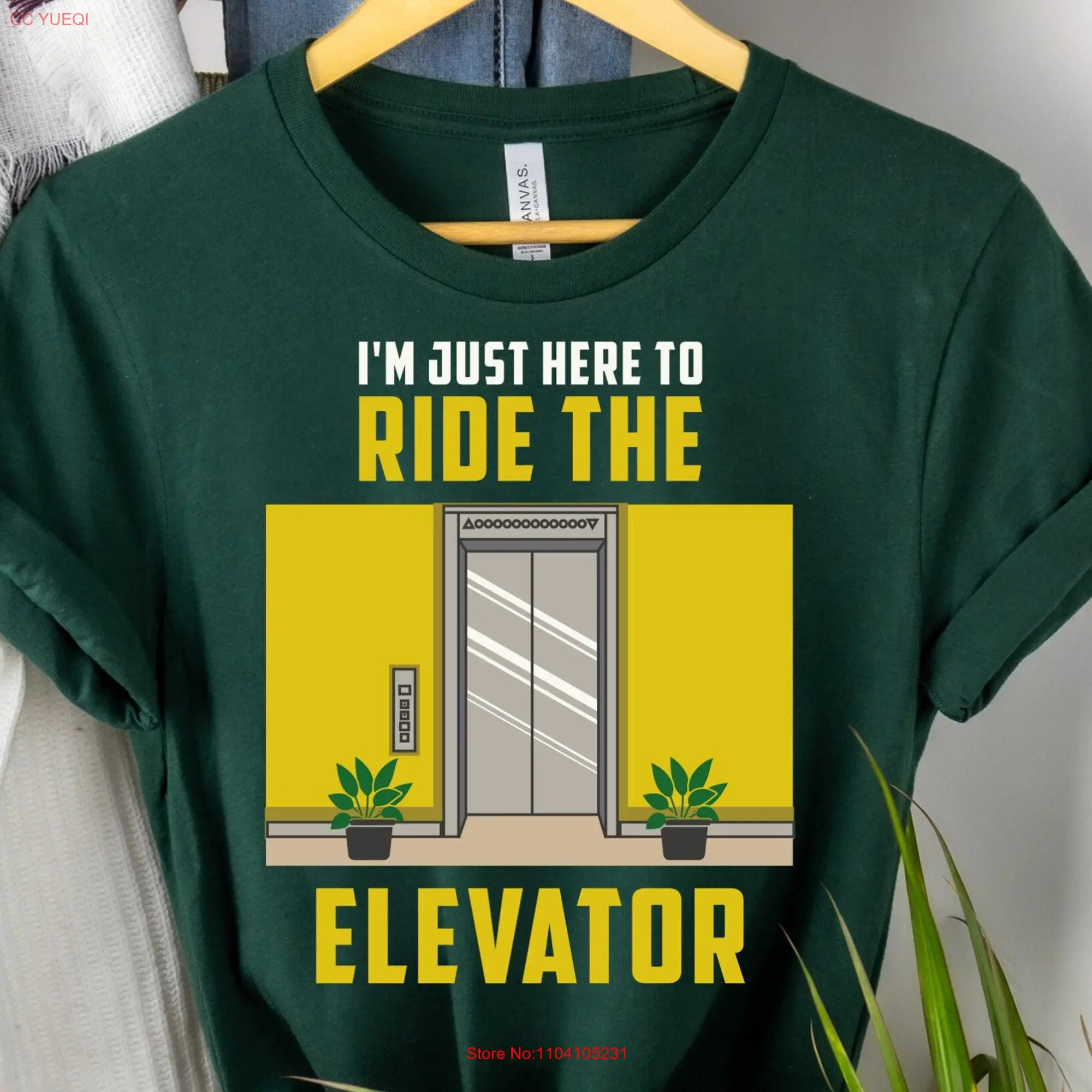 Funny Saying I'm Just Here To Ride Elevator T Shirt Mechanic Installer For Him long or short sleeves