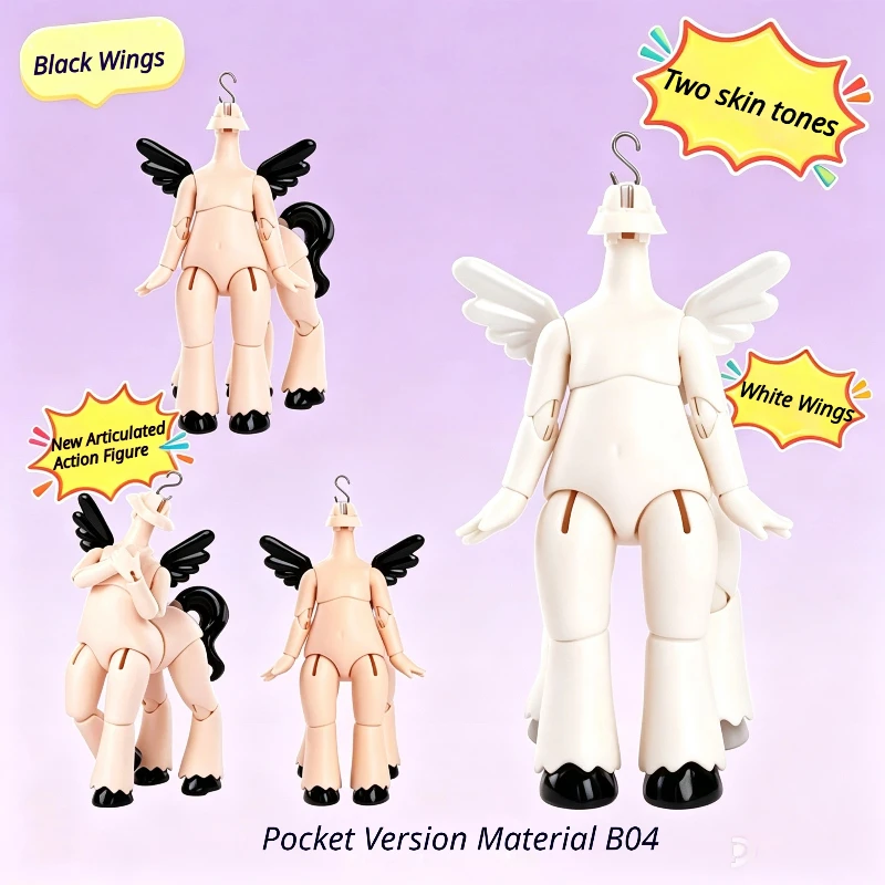 

Hot Selling Pennys Box Bjd Body Sd Articulated Action Figure Pocket Size B04 White Wings White Skin Collectible Toy Ornament