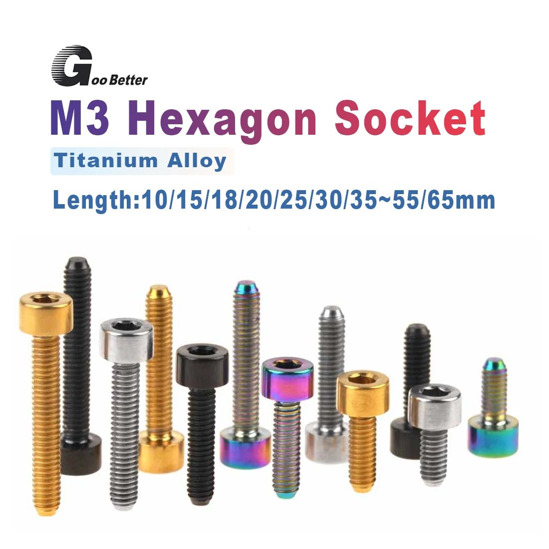 

Tgou 1PCS Titanium Bolt M3x5mm ~ 18mm Allen Key Head Ti Screws for Bicycle Motorcycle Car