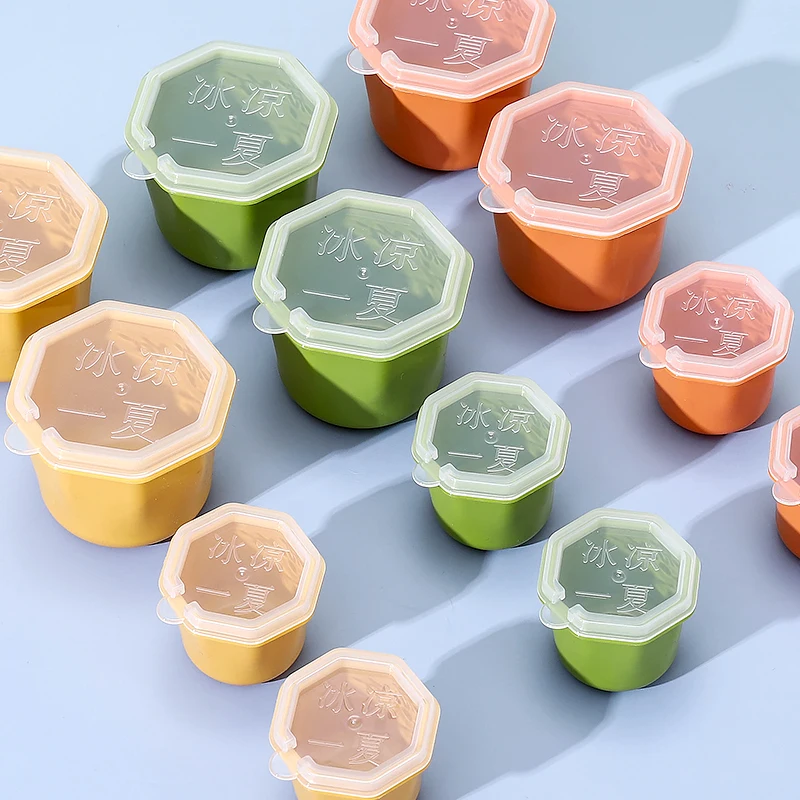 FAIS DU 3-6pcs Independent Ice Cube Mold With Lid Ice Tray with Spoon Baby Food Storage Containers Ice Cream Maker Kitchen Tools