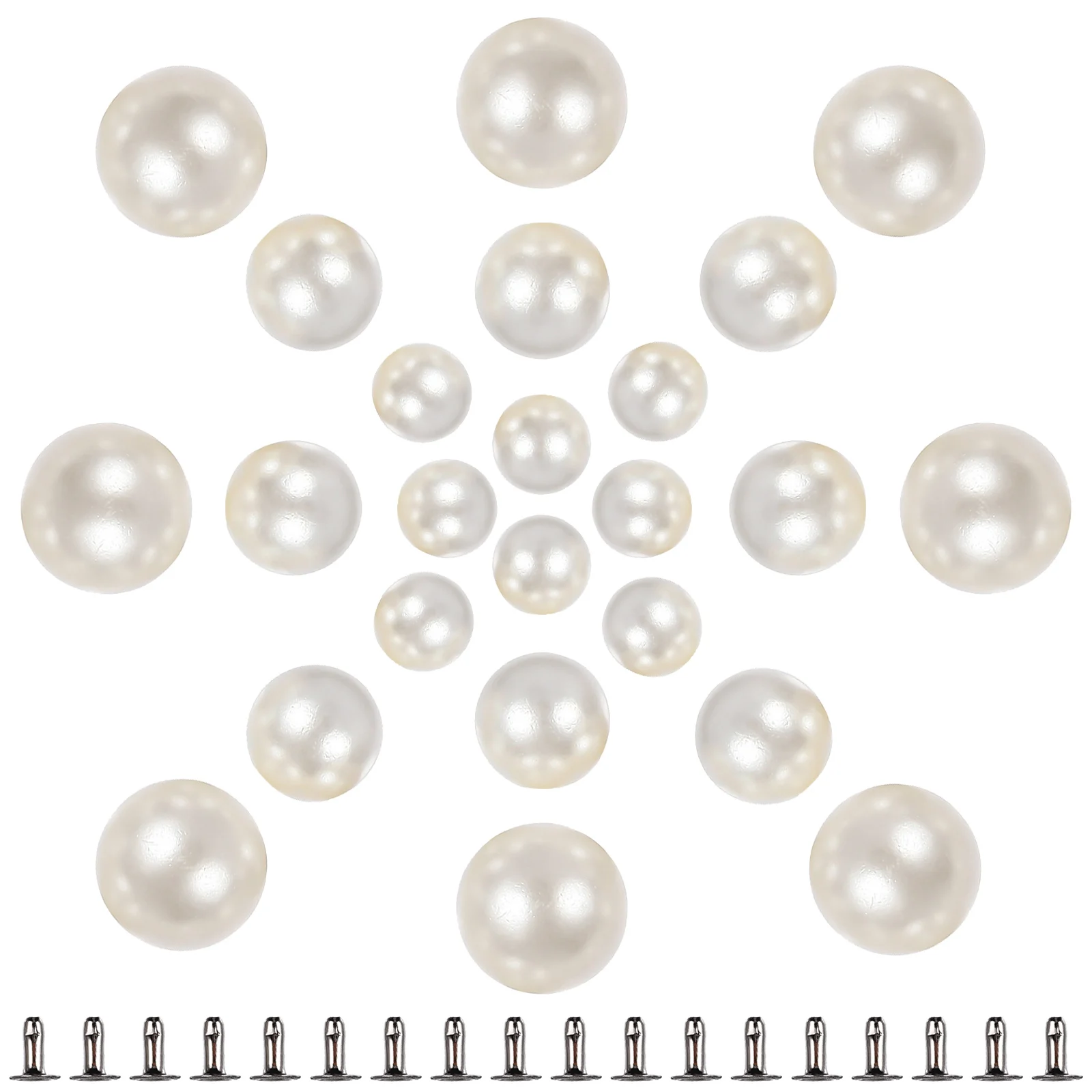 

150Pairs Pearl Rivets Imitation Faux Pearl Studs for Shoes Bags Bridal Veil DIY Craft Decorations Studs for Clothing