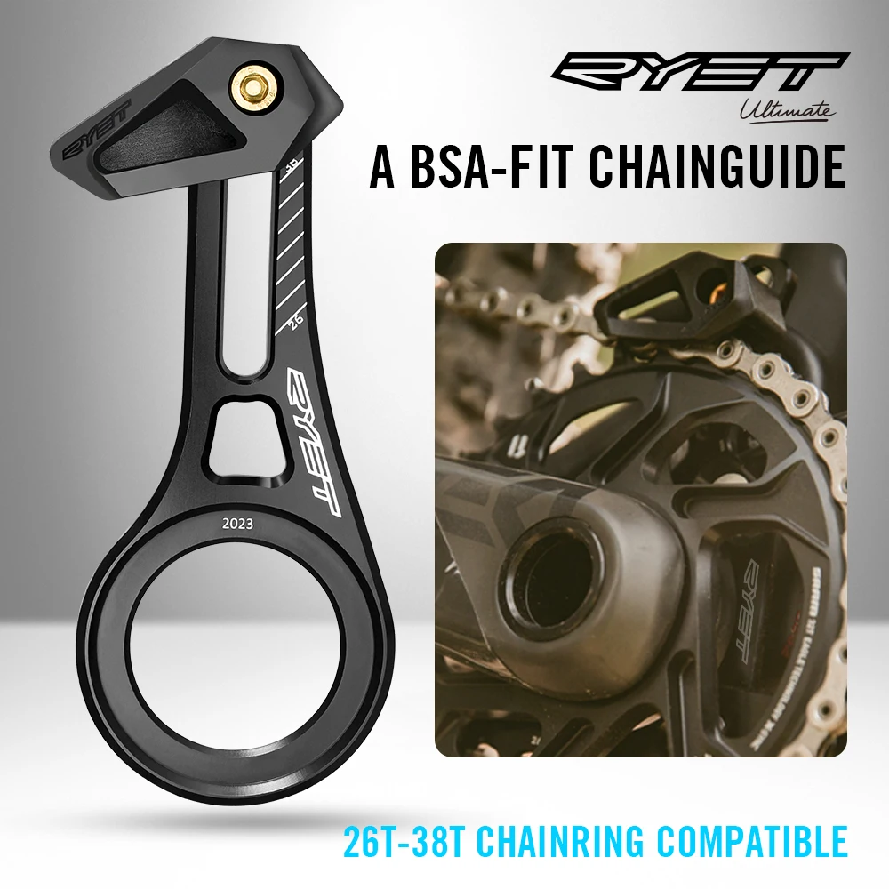 

RYET BSA-FIT Направляющая горной цепи Chainguide BSA BB Mount 26T-38T Звездочка, совместимая защита велосипедной цепи MTB, велосипедные детали