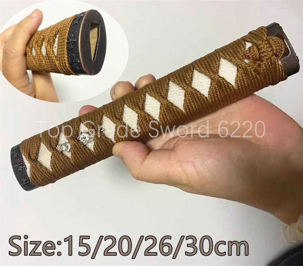 High Quality Tsuka Handle Real Rayskin Handle Alloy Parts Tsuka For Japanese Samurai Sword Real Katana Tanto Fittings