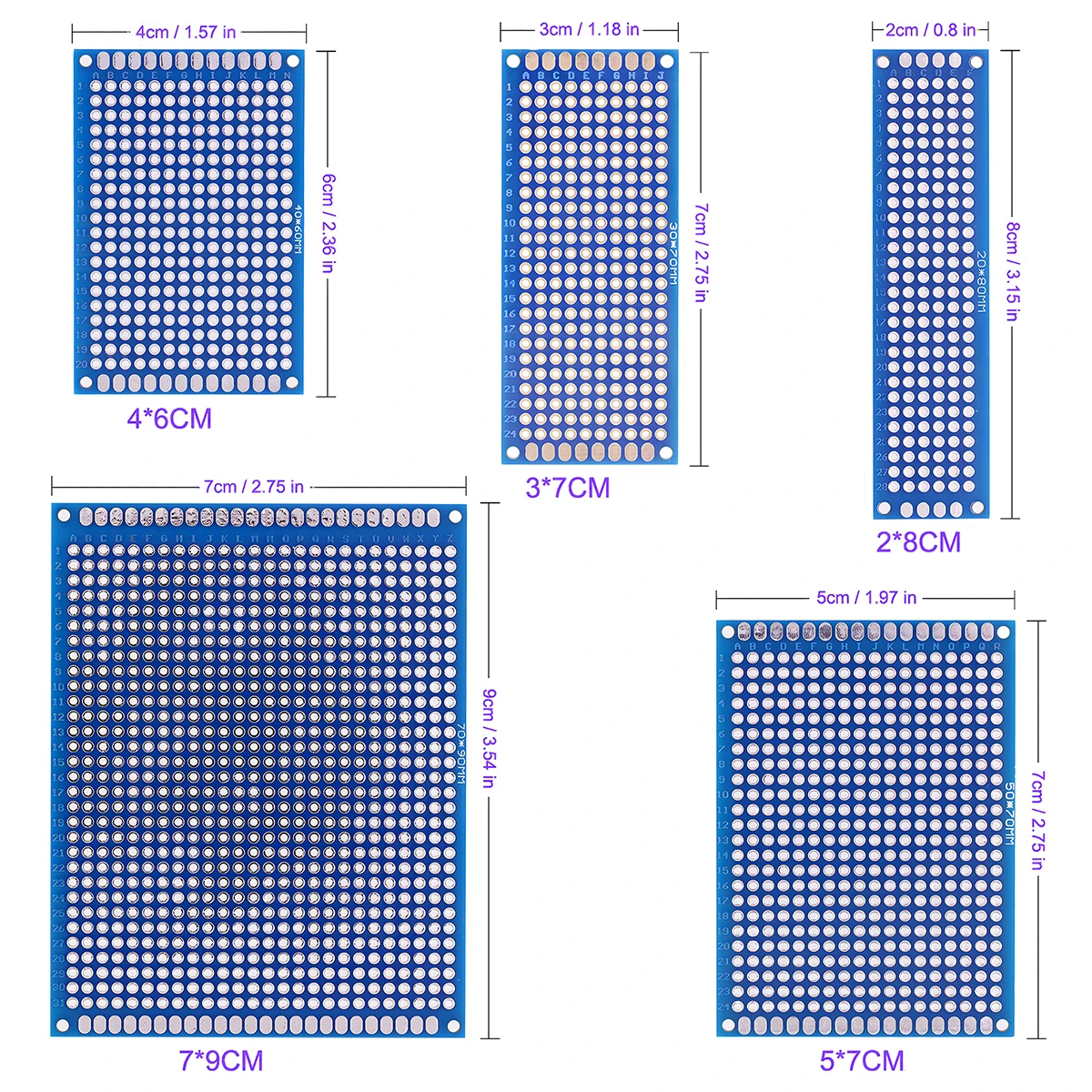 PCB Circuit Prototyping Board Double Side Prototype Boards DIY Universal Printed Perfboard Electronic Kit