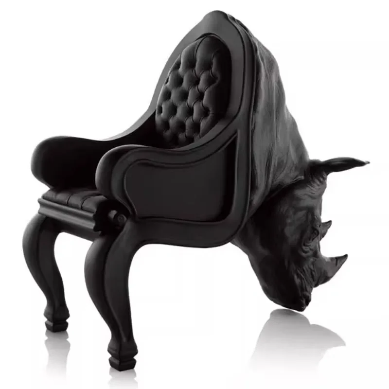 Design Animal Rhino Head Sculpture Model - Domineering Bull Seat for Room CBD Business Decorative Furniture
