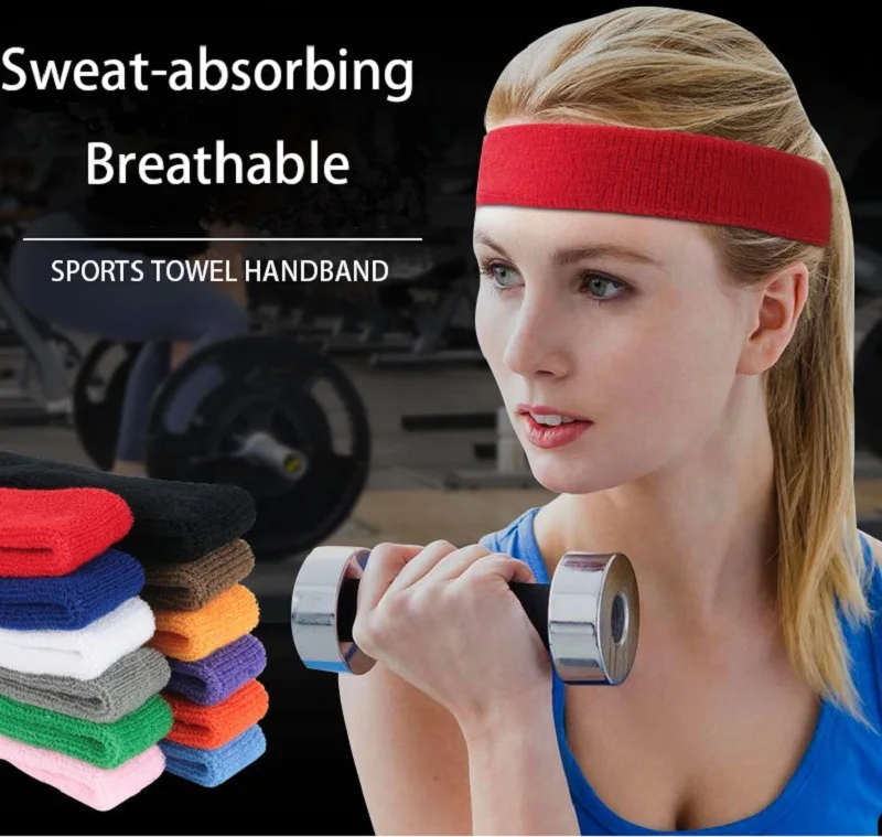 Handtuchmaterial, solide, hochelastisch, dick, schweißabsorbierend, Laufen, Radfahren, Outdoor-Sport, Schweißband, Stirnband, Haarband – Detail 1