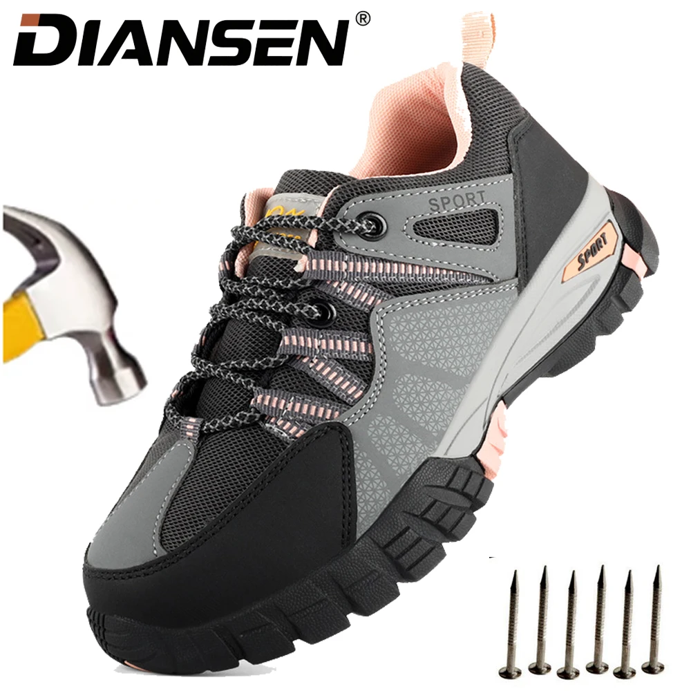 

Adjustable Work Shoes Anti-Puncture Anti-Drop Safety Shoes Slip Resistant Boots Work Sneakers Steel Toe Breathable Women’s Shoes